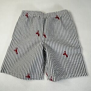 Kellys Kids Boys Seersucker Striped Lobster Shorts Size 3T 4